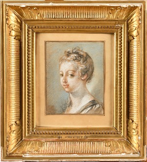 Portrait de jeune fille - D'APRES FRANÇOIS BOUCHER (1703-1770), Trois crayons