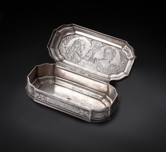 Tabatière en argent, Siège de Leyde - Leendert BEEKHUIS (1731), Portraits de Guillaume IV d'Orange-Nassau