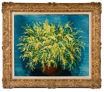 Moïse KISLING (1891-1953) - Mimosas, 1947, Huile sur toile