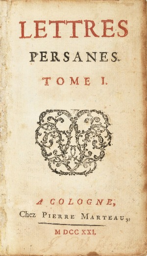 Édition originale des Lettres Persanes de Montesquieu. 1721