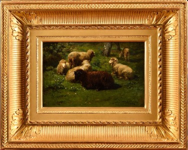 Rosa BONHEUR (1822-1899) - Les moutons, Panneau