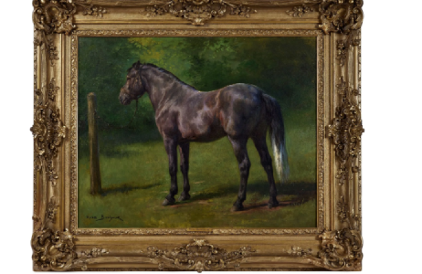 Rosa BONHEUR (1822-1899) Etude de cheval brun Huile sur toile 